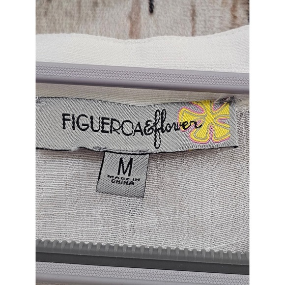 FIGUEROA FLOWER White Embroidered Tiered Dress Boho Festival Cottagecore Medium - Picture 7 of 12